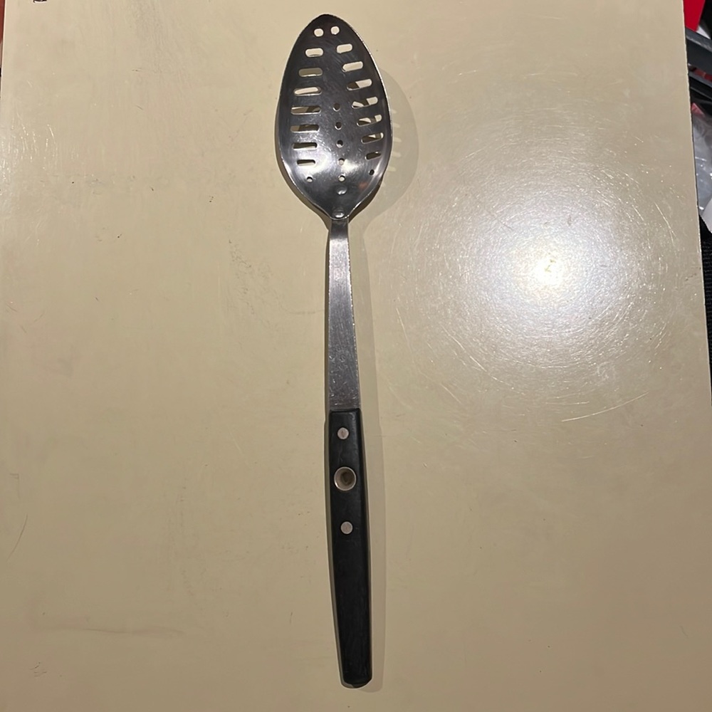 Vintage Arrow Flint Stainless Steel Slotted Spoon U.S.A.